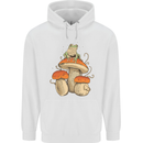 A Frog & 3 Mushrooms Foraging Mycology Fungi Mens 80% Cotton Hoodie White