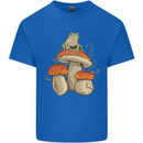 A Frog & 3 Mushrooms Foraging Mycology Fungi Mens Cotton T-Shirt Tee Top Royal Blue