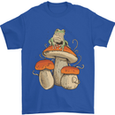 A Frog & 3 Mushrooms Foraging Mycology Fungi Mens T-Shirt 100% Cotton Royal Blue