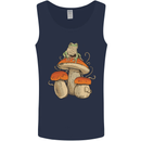A Frog & 3 Mushrooms Foraging Mycology Fungi Mens Vest Tank Top Navy Blue