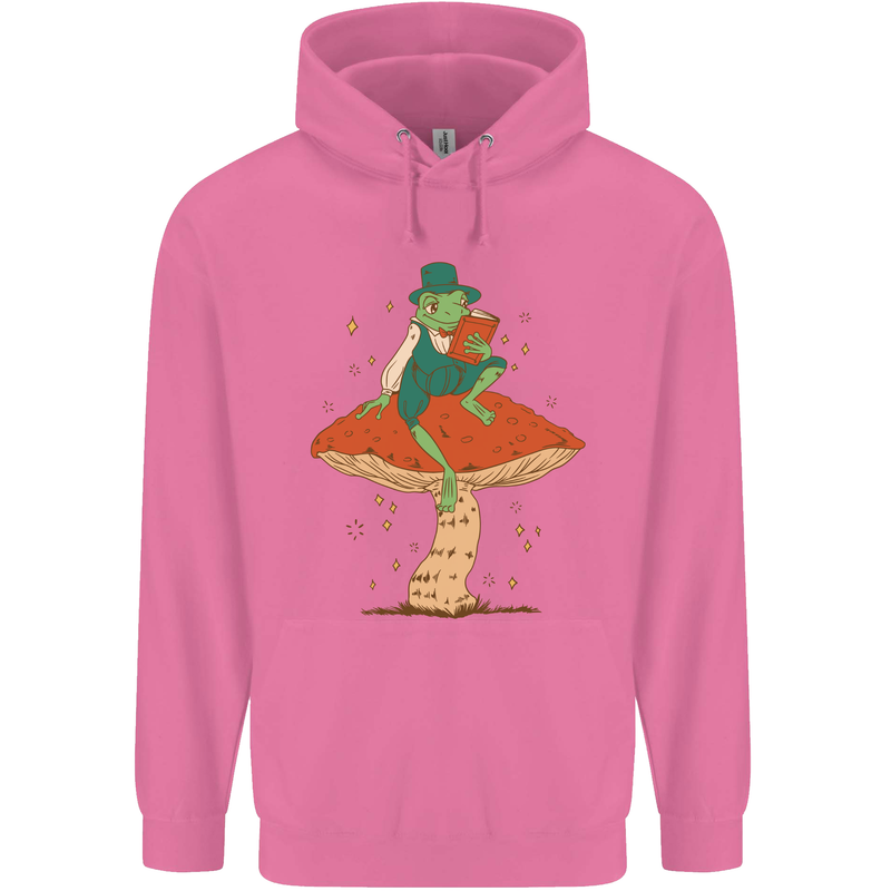 A Frog & Book Mushrooms Foraging Mycology Fungi Mens 80% Cotton Hoodie Azelea