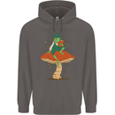 A Frog & Book Mushrooms Foraging Mycology Fungi Mens 80% Cotton Hoodie Charcoal