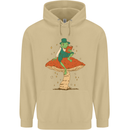 A Frog & Book Mushrooms Foraging Mycology Fungi Mens 80% Cotton Hoodie Sand