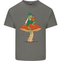 A Frog & Book Mushrooms Foraging Mycology Fungi Mens Cotton T-Shirt Tee Top Charcoal