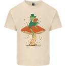 A Frog & Book Mushrooms Foraging Mycology Fungi Mens Cotton T-Shirt Tee Top Natural