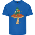 A Frog & Book Mushrooms Foraging Mycology Fungi Mens Cotton T-Shirt Tee Top Royal Blue