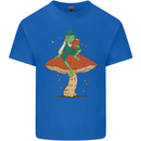A Frog & Book Mushrooms Foraging Mycology Fungi Mens Cotton T-Shirt Tee Top Royal Blue