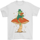 A Frog & Book Mushrooms Foraging Mycology Fungi Mens T-Shirt 100% Cotton White