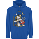 A Frog & Mushrooms Foraging Mycology Fungi Mens 80% Cotton Hoodie Royal Blue