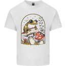 A Frog & Mushrooms Foraging Mycology Fungi Mens Cotton T-Shirt Tee Top White