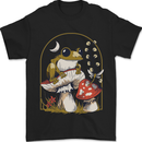 A Frog & Mushrooms Foraging Mycology Fungi Mens T-Shirt 100% Cotton Black