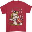 A Frog & Mushrooms Foraging Mycology Fungi Mens T-Shirt 100% Cotton Red