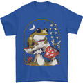 A Frog & Mushrooms Foraging Mycology Fungi Mens T-Shirt 100% Cotton Royal Blue