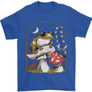 A Frog & Mushrooms Foraging Mycology Fungi Mens T-Shirt 100% Cotton Royal Blue