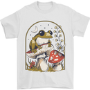 A Frog & Mushrooms Foraging Mycology Fungi Mens T-Shirt 100% Cotton White