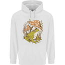 A Frog and Mushrooms Foraging Mycology Fungi Mens 80% Cotton Hoodie White