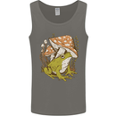 A Frog and Mushrooms Foraging Mycology Fungi Mens Vest Tank Top Charcoal