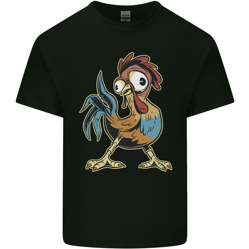 A Funky Rooster Farm Animals Chicken Kids T-Shirt Childrens Black