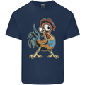 A Funky Rooster Farm Animals Chicken Kids T-Shirt Childrens Navy Blue