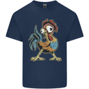 A Funky Rooster Farm Animals Chicken Kids T-Shirt Childrens Navy Blue