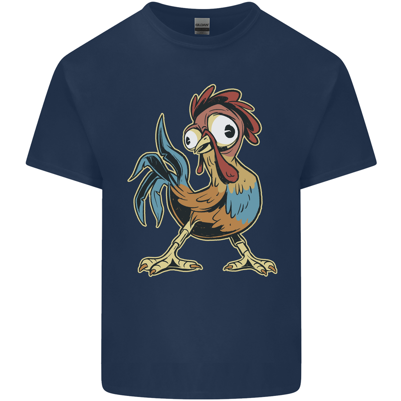A Funky Rooster Farm Animals Chicken Kids T-Shirt Childrens Navy Blue