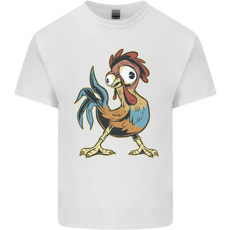 A Funky Rooster Farm Animals Chicken Kids T-Shirt Childrens White