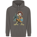 A Funky Rooster Farm Animals Chicken Mens 80% Cotton Hoodie Charcoal