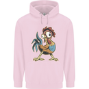 A Funky Rooster Farm Animals Chicken Mens 80% Cotton Hoodie Light Pink