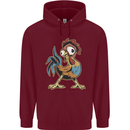 A Funky Rooster Farm Animals Chicken Mens 80% Cotton Hoodie Maroon
