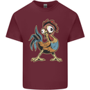 A Funky Rooster Farm Animals Chicken Mens Cotton T-Shirt Tee Top Maroon