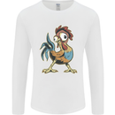 A Funky Rooster Farm Animals Chicken Mens Long Sleeve T-Shirt White