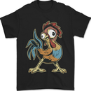 A Funky Rooster Farm Animals Chicken Mens T-Shirt 100% Cotton Black
