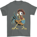 A Funky Rooster Farm Animals Chicken Mens T-Shirt 100% Cotton Charcoal