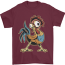 A Funky Rooster Farm Animals Chicken Mens T-Shirt 100% Cotton Maroon