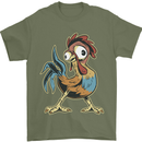 A Funky Rooster Farm Animals Chicken Mens T-Shirt 100% Cotton Military Green