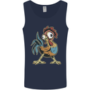 A Funky Rooster Farm Animals Chicken Mens Vest Tank Top Navy Blue