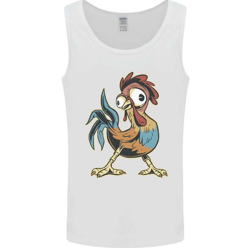 A Funky Rooster Farm Animals Chicken Mens Vest Tank Top White