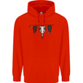 A Funny Chicken With Bats Childrens Kids Hoodie Bright Red