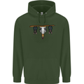A Funny Chicken With Bats Childrens Kids Hoodie Forest Green