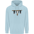 A Funny Chicken With Bats Childrens Kids Hoodie Light Blue