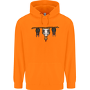 A Funny Chicken With Bats Childrens Kids Hoodie Orange
