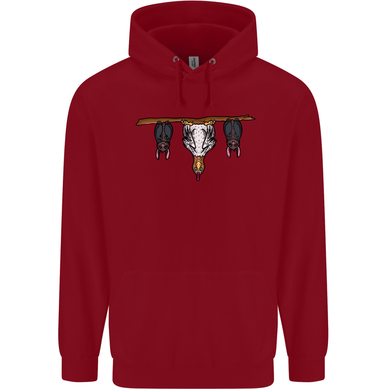 A Funny Chicken With Bats Childrens Kids Hoodie Red