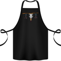 A Funny Chicken With Bats Cotton Apron 100% Organic Black