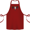 A Funny Chicken With Bats Cotton Apron 100% Organic Maroon