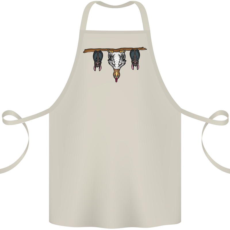 A Funny Chicken With Bats Cotton Apron 100% Organic Natural