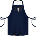 A Funny Chicken With Bats Cotton Apron 100% Organic Navy Blue