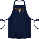 A Funny Chicken With Bats Cotton Apron 100% Organic Navy Blue