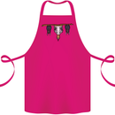 A Funny Chicken With Bats Cotton Apron 100% Organic Pink