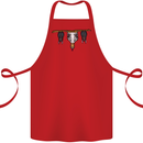 A Funny Chicken With Bats Cotton Apron 100% Organic Red