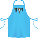 A Funny Chicken With Bats Cotton Apron 100% Organic Turquoise